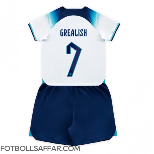 England Jack Grealish #7 Hemmadräkt Barn VM 2022 Kortärmad (+ Korta byxor)